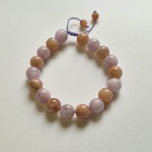 Brățară Kunzit și Piatra Lunii Piersică