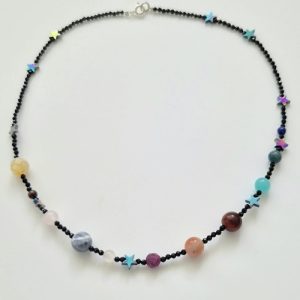 Colier Planete din Turmalina – Bijuterie cu cristale inspirate de sistemul solar