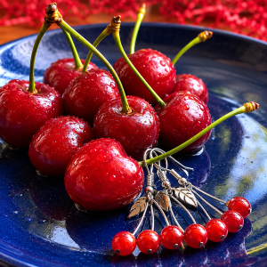 Cercei cirese carneol
