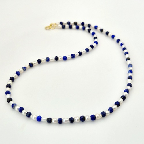 Colier lapis lazuli si perle 4 Colier lapis lazuli si perle