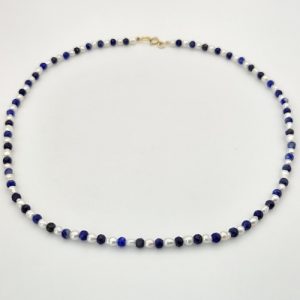 Colier lapis lazuli si perle