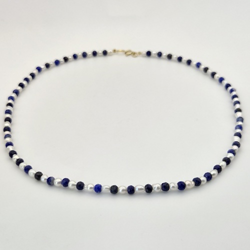 Colier lapis lazuli si perle 3 Colier lapis lazuli si perle