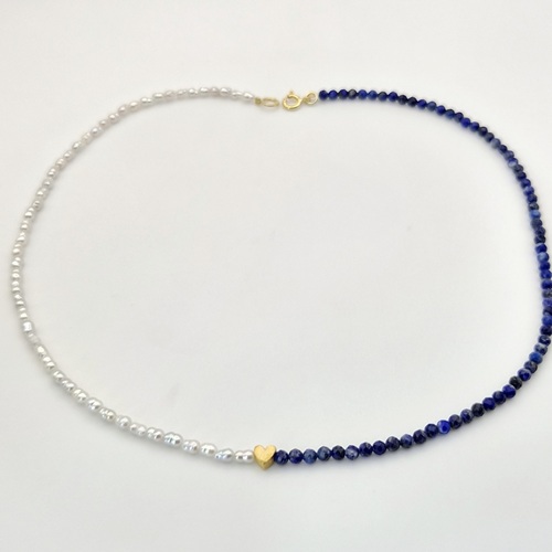 Colier lapis lazuli si perle 3 Colier lapis lazuli si perle