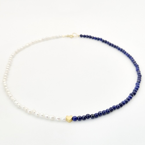 Colier lapis lazuli si perle 2 Colier lapis lazuli si perle