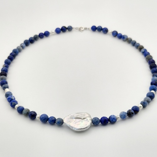 Colier Lapis Lazuli si Perle 1 Colier Lapis Lazuli si Perle