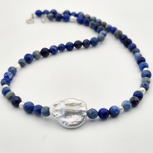 Colier Lapis Lazuli si Perle 5 Colier Lapis Lazuli si Perle