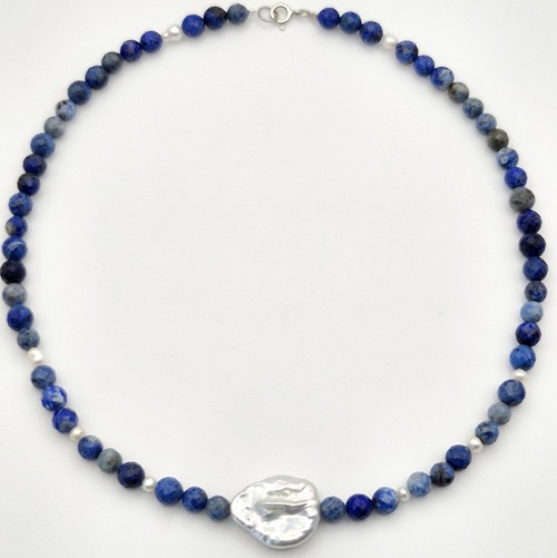 Colier Lapis Lazuli si Perle 4 Colier Lapis Lazuli si Perle