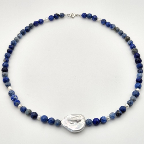 Colier Lapis Lazuli si Perle 3 Colier Lapis Lazuli si Perle