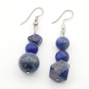 Cercei Lapis Lazuli Asimetrici — Piatra Comunicării