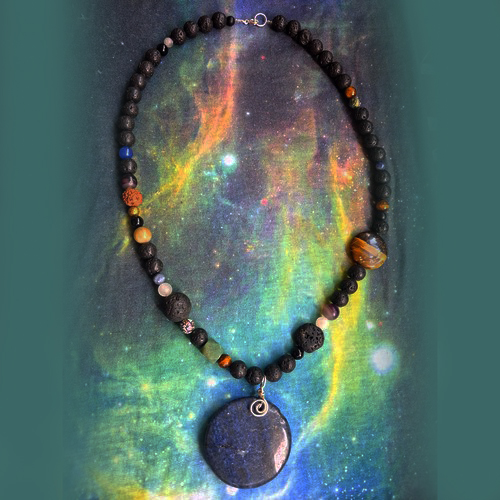 Colier Calauza de Lava Statement cu Lapis Lazuli Ochi de Tigru Ametist Colectia Univers 3 Colier Calauza de Lava Statement cu Lapis Lazuli