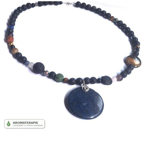 Colier Calauza de Lava Statement cu Lapis Lazuli Ochi de Tigru Ametist Colectia Univers 4 Colier Calauza de Lava Statement cu Lapis Lazuli Ochi de Tigru Ametist Colectia Univers - imagine 4