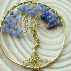 Colier Copacul Vieții din tanzanit „Amurg de Lavandă” – handmade