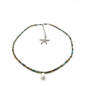 Colier jasp cu steluță de mare – purtat